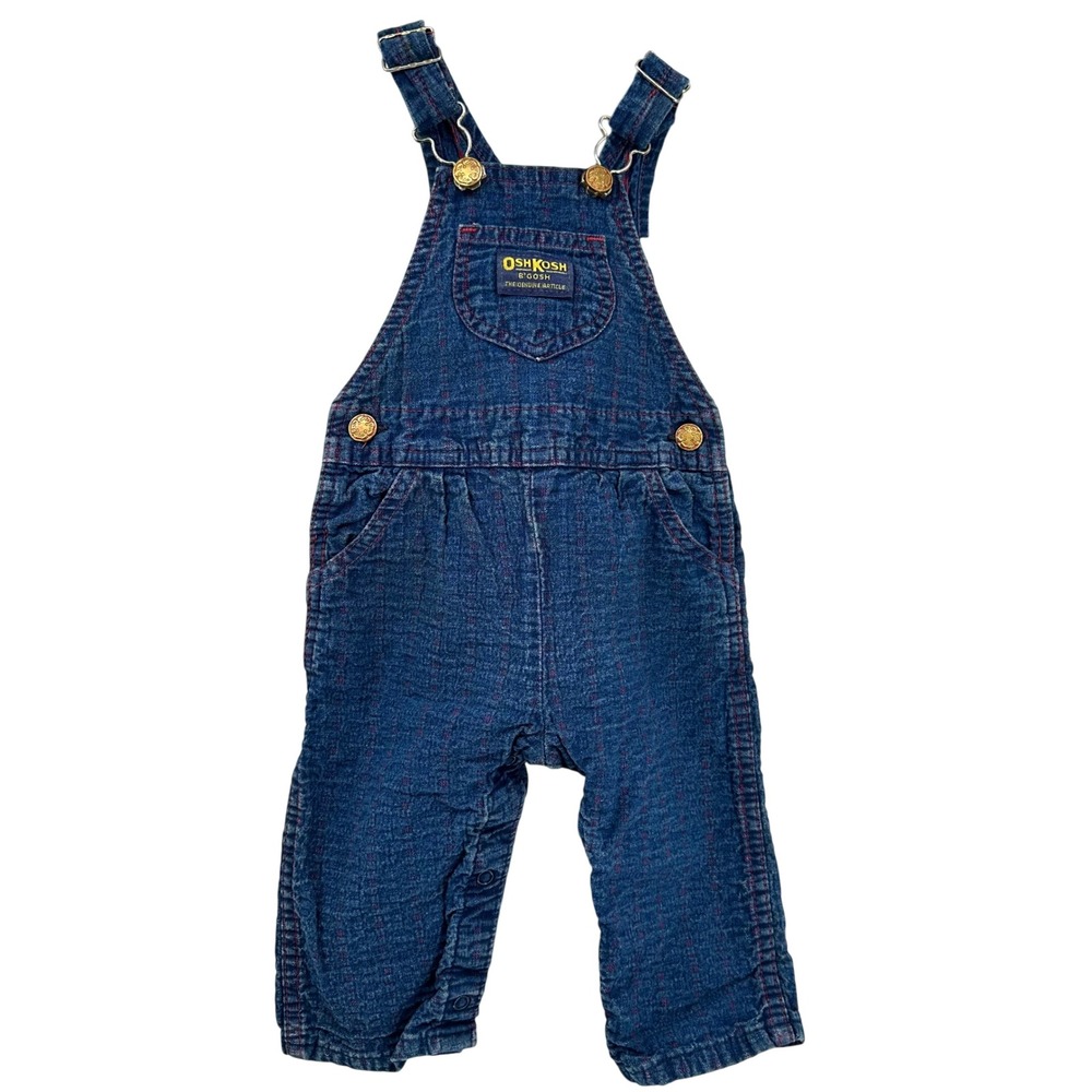 Vintage 90's OshKosh B'gosh Vestback Blue‎ Denim Overalls 12 Month Baby Infant